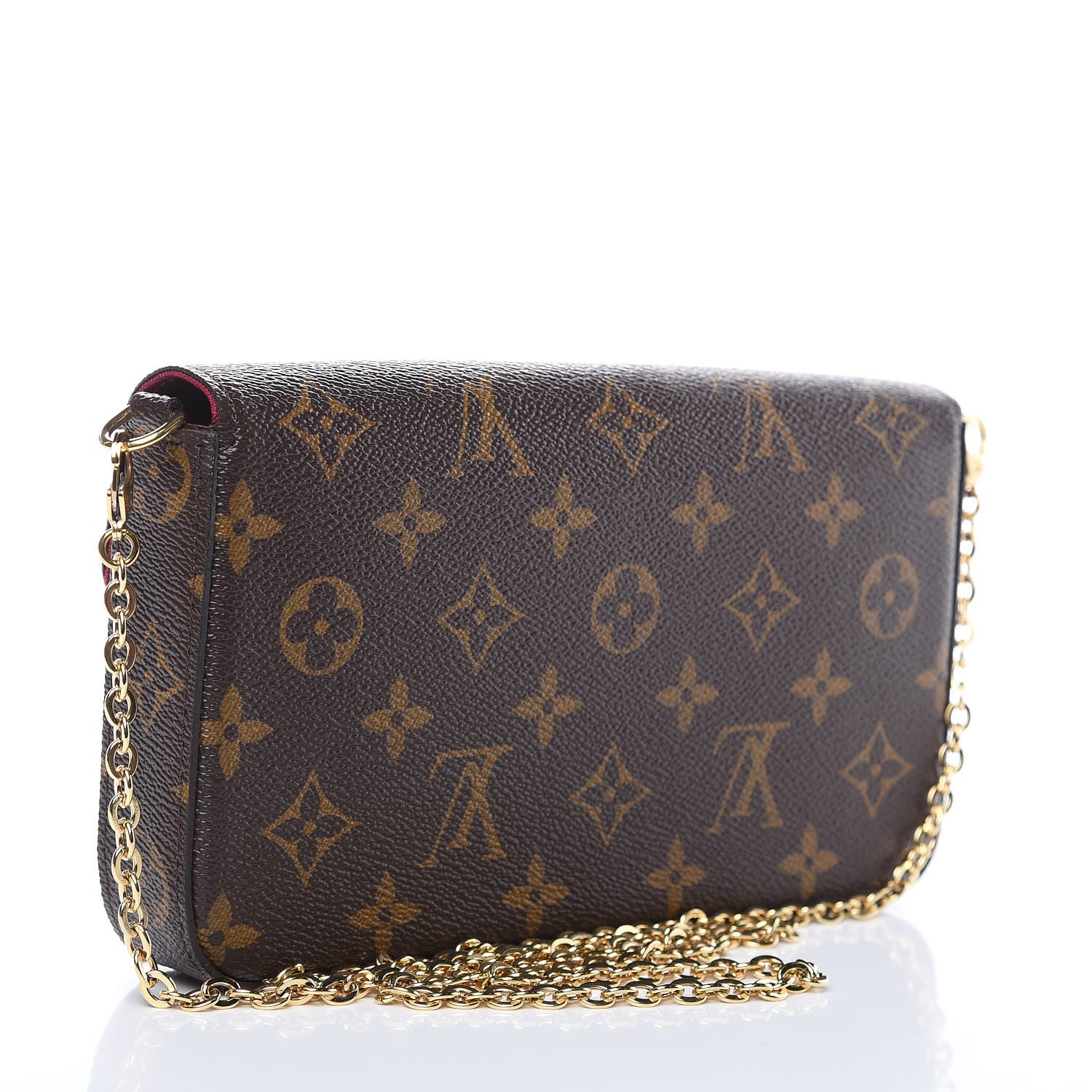 Louis Vuitton Monogram Pochette Felicie Chain Wallet Fuchsia 3 of 10