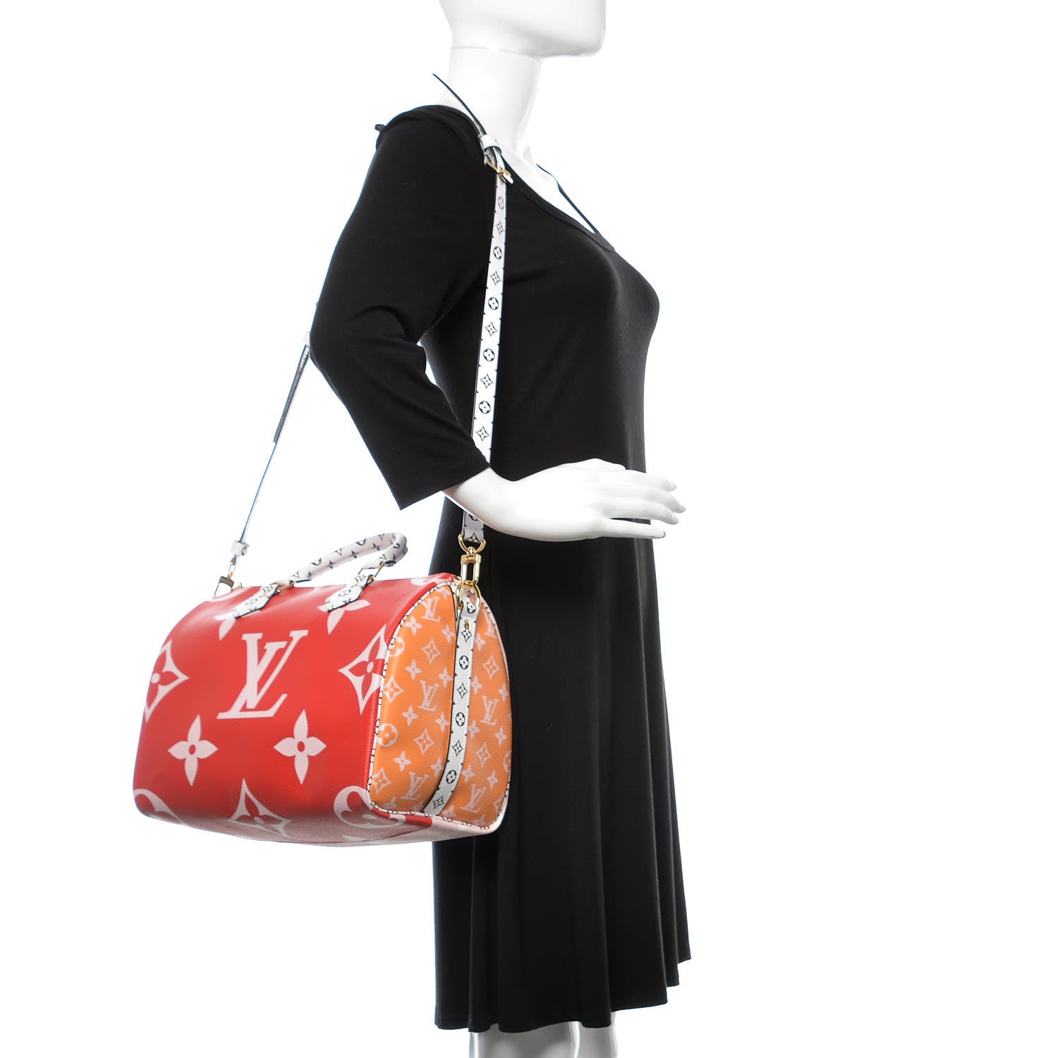 Louis Vuitton Monogram Giant Speedy Bandouliere 30 Rouge 2 of 10