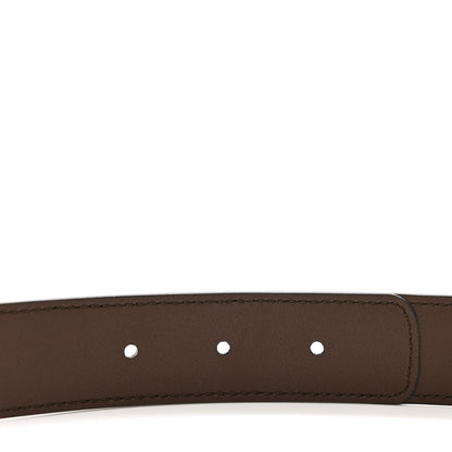 Gucci GG Supreme Monogram Matte Plutone Calfskin Double G 30mm Belt 95 38 Beige Ebony New Acero 4 of 6