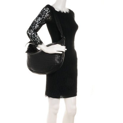 Bottega Veneta Vintage Nappa Intrecciato Shoulder Bag Nero Black 2 of 6