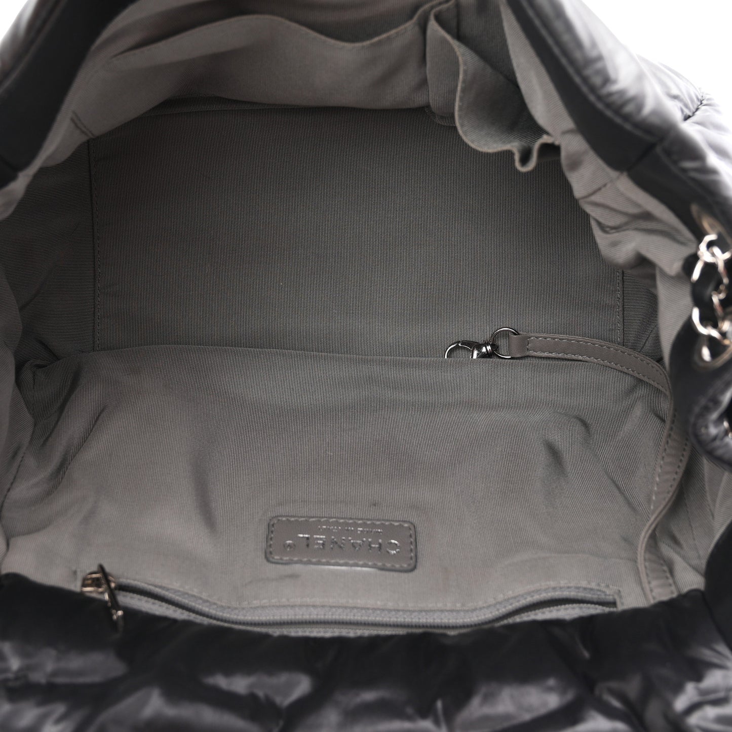 Nylon Quilted Tweed Stitch Bubble Flap Black