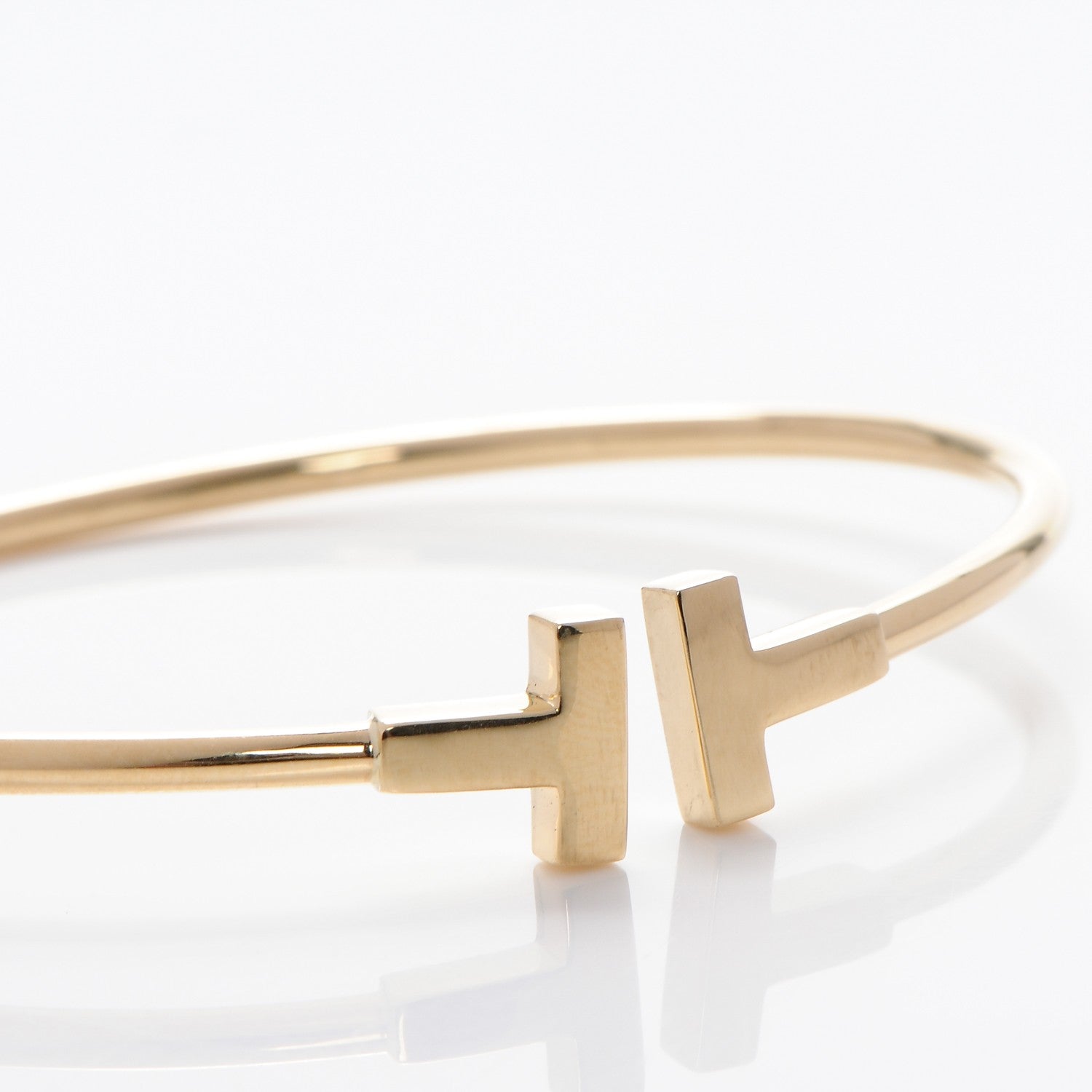 Tiffany 18K Yellow Gold T Wire Bracelet 4 of 5
