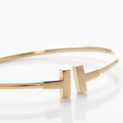 Tiffany 18K Yellow Gold T Wire Bracelet 4 of 5