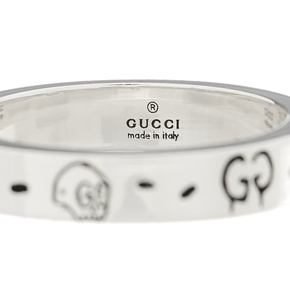 Gucci Sterling Silver Narrow GucciGhost Hamlet Skull Ring 53 6.25 4 of 6