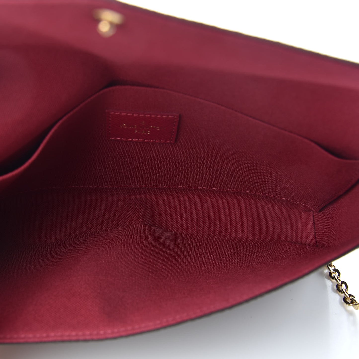 Monogram Pochette Felicie Chain Wallet Fuchsia