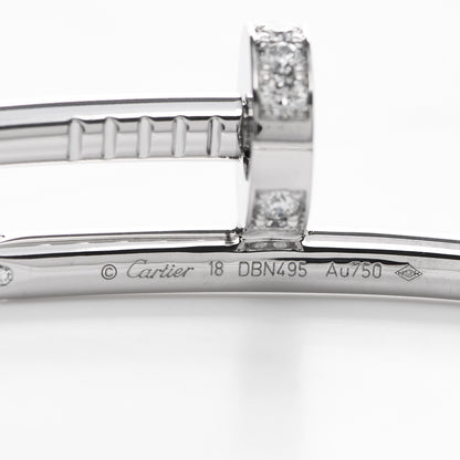Cartier 18K White Gold Diamond Juste Un Clou Bracelet 18 4 of 6