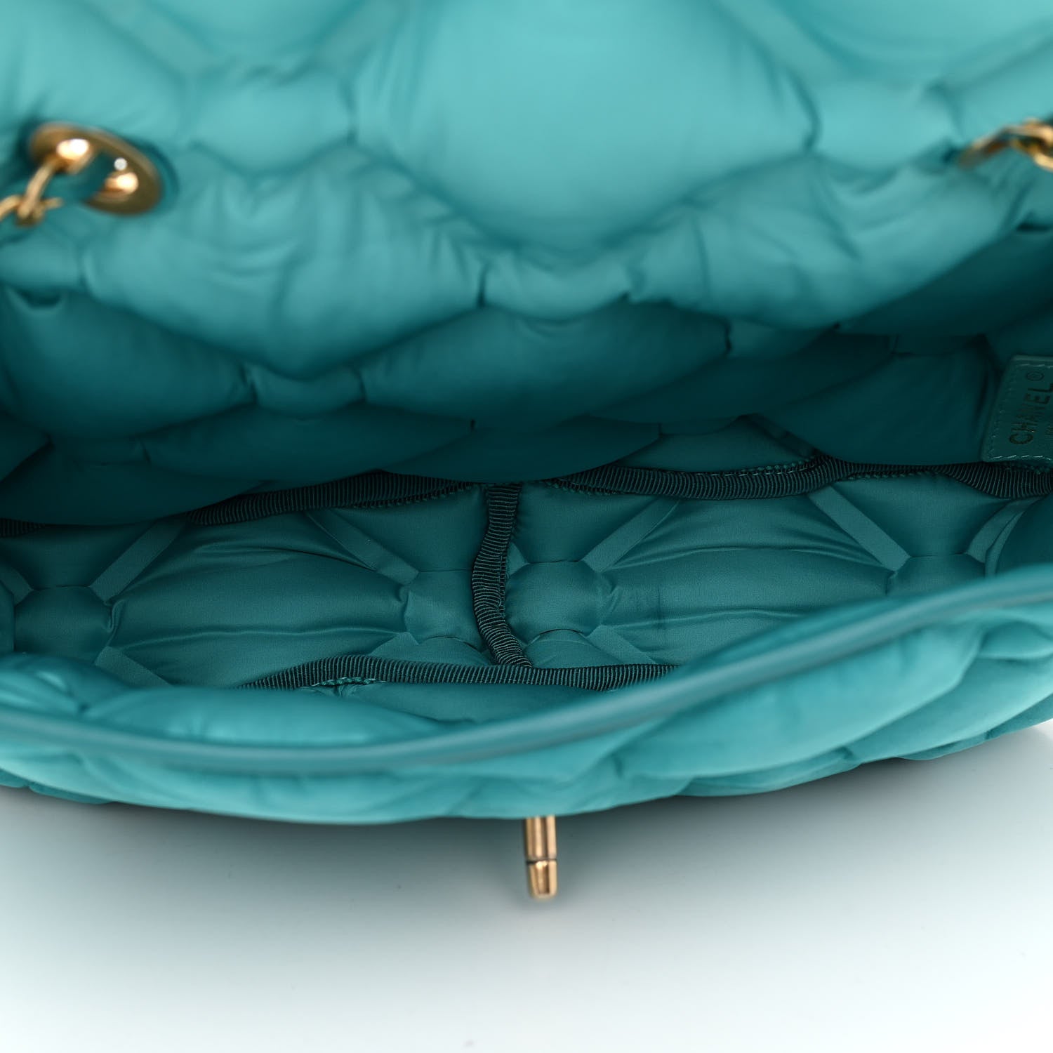 Chanel Iridescent Calfskin Quilted Small Chesterfield Flap Turquoise 6 of 12