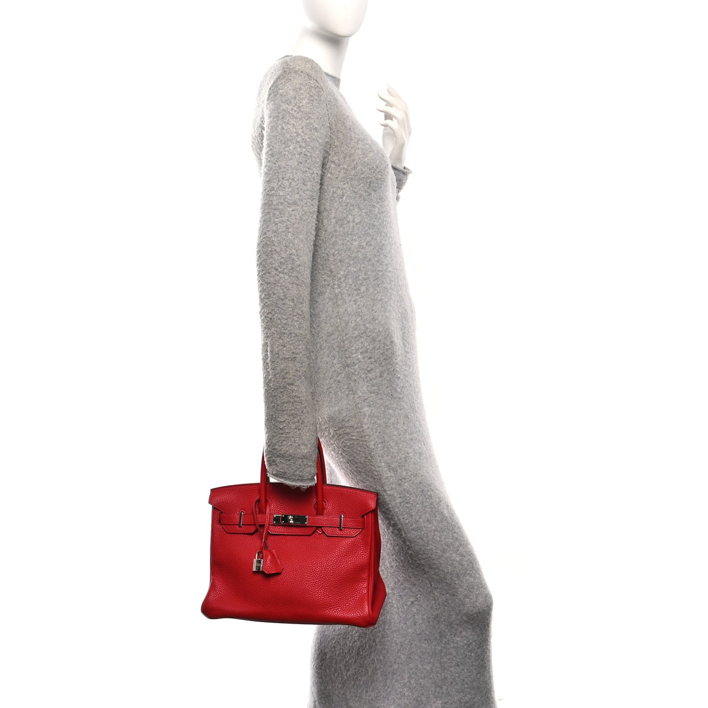 Taurillon Clemence Birkin 30 Rouge Casaque