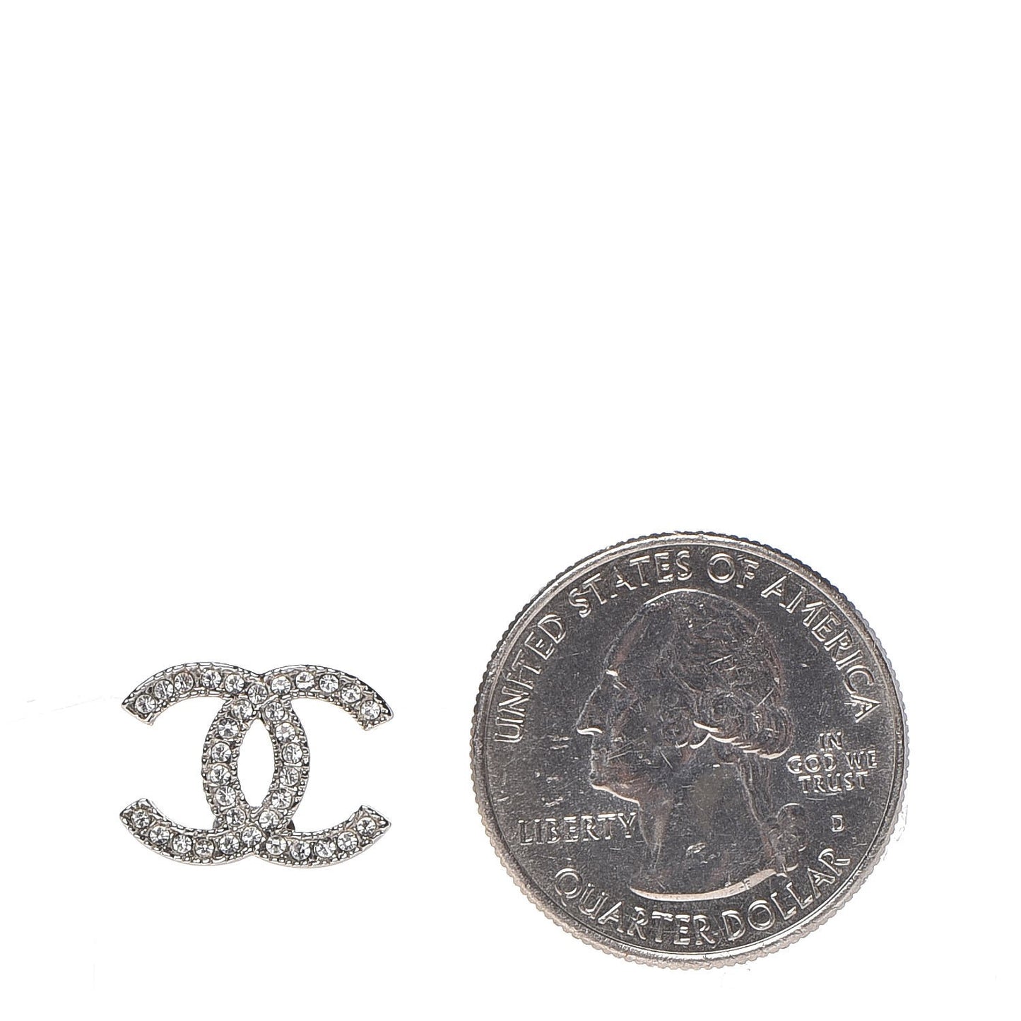 Crystal CC Earrings Silver