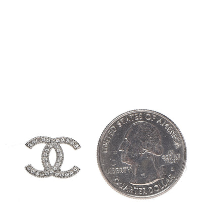 Chanel Crystal CC Earrings Silver 2 of 5