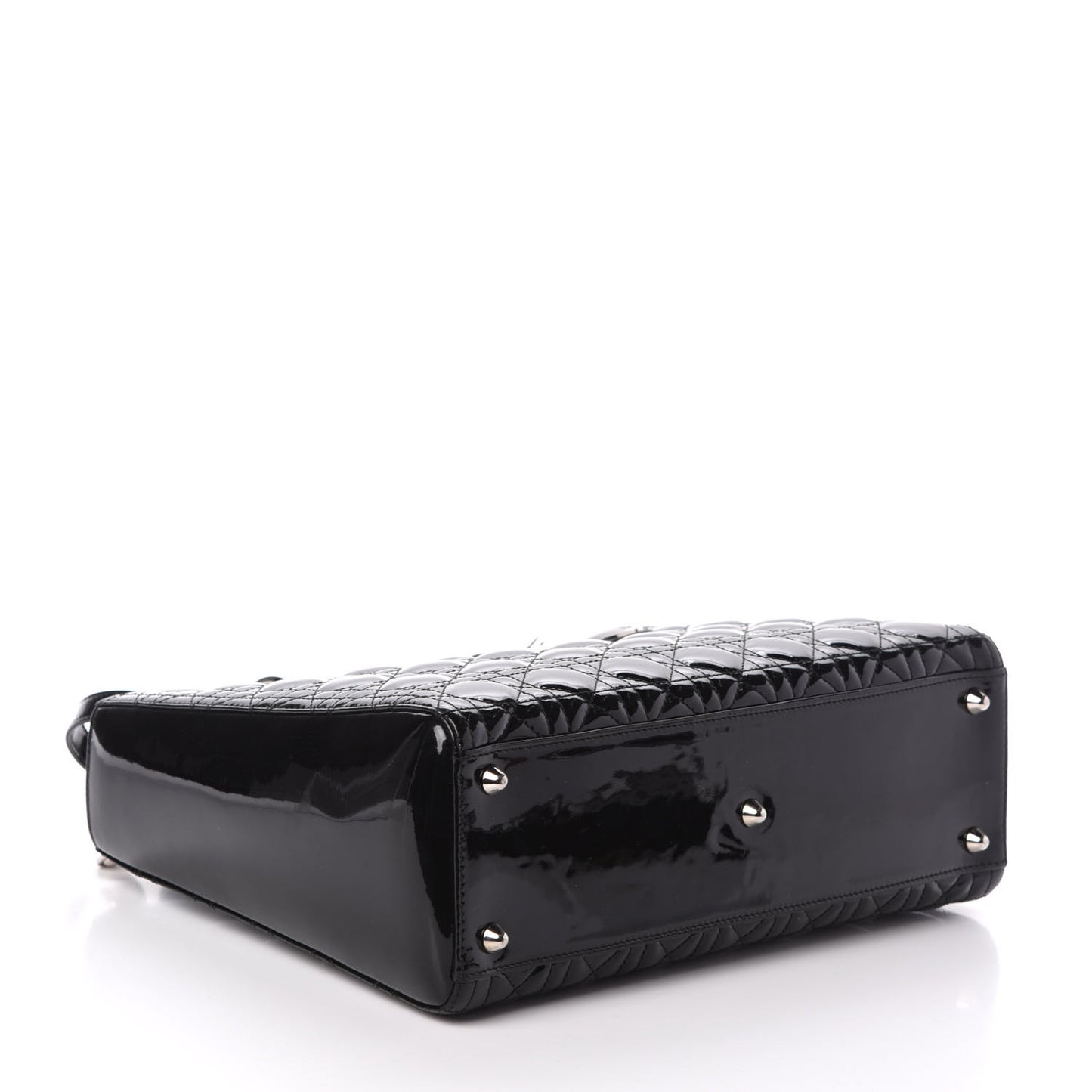 Patent Cannage Large Lady Dior Black