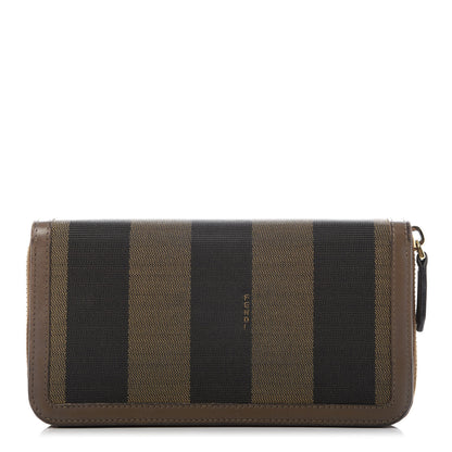 Fendi Pequin Vitello Zip Around Wallet Tobacco Foresta 1 of 9