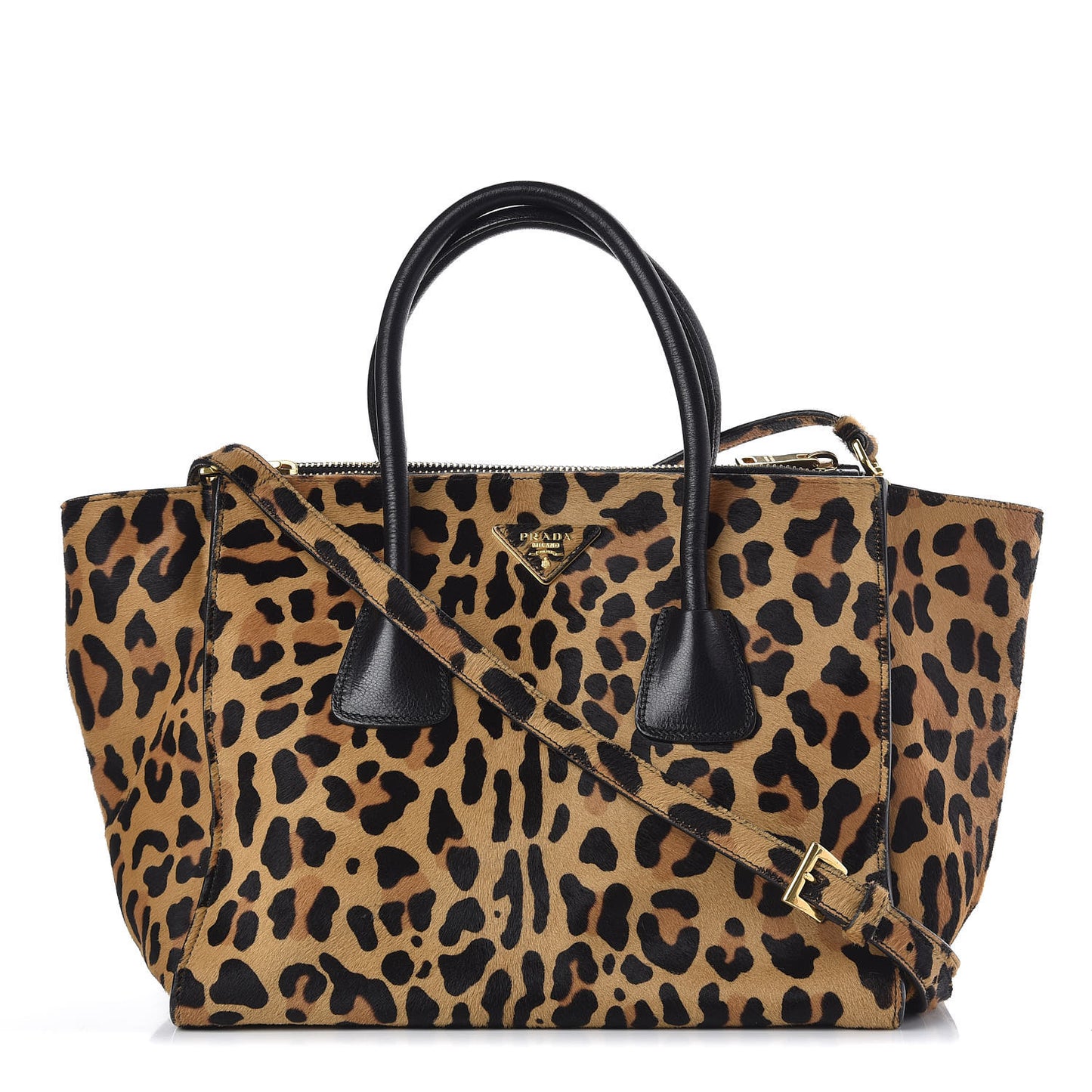 Cavallino Leopard Print Twin Pocket Tote