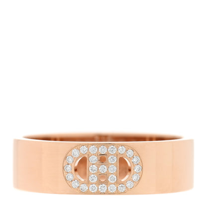 Hermes 18K Gold Diamond PM H D'Ancre Ring 54 6.75 1 of 5