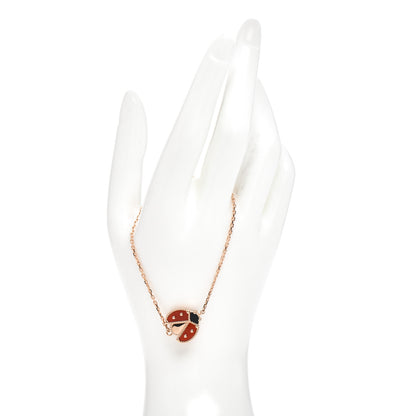 Van Cleef & Arpels 18K Rose Gold Carnelian Onyx Lucky Spring Open Wing Lady Bug Bracelet 2 of 5