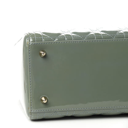 Christian Dior Patent Cannage Medium Lady Dior Blue Alcier 6 of 9