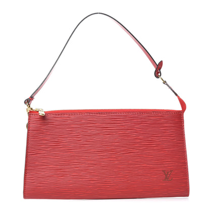 Louis Vuitton Epi Pochette Accessories 24 Castillan Red 1 of 9