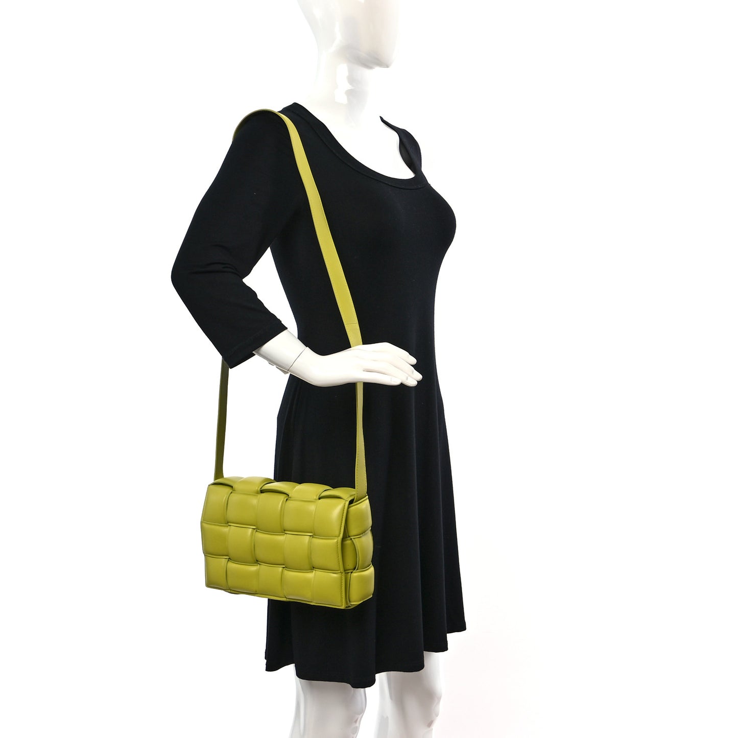 Nappa Maxi Intreccio Padded Cassette Crossbody Bag Kiwi