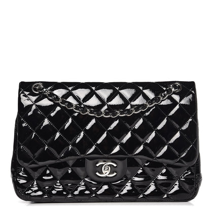 Chanel Patent Quilted Jumbo Double Flap Black 1 of 9