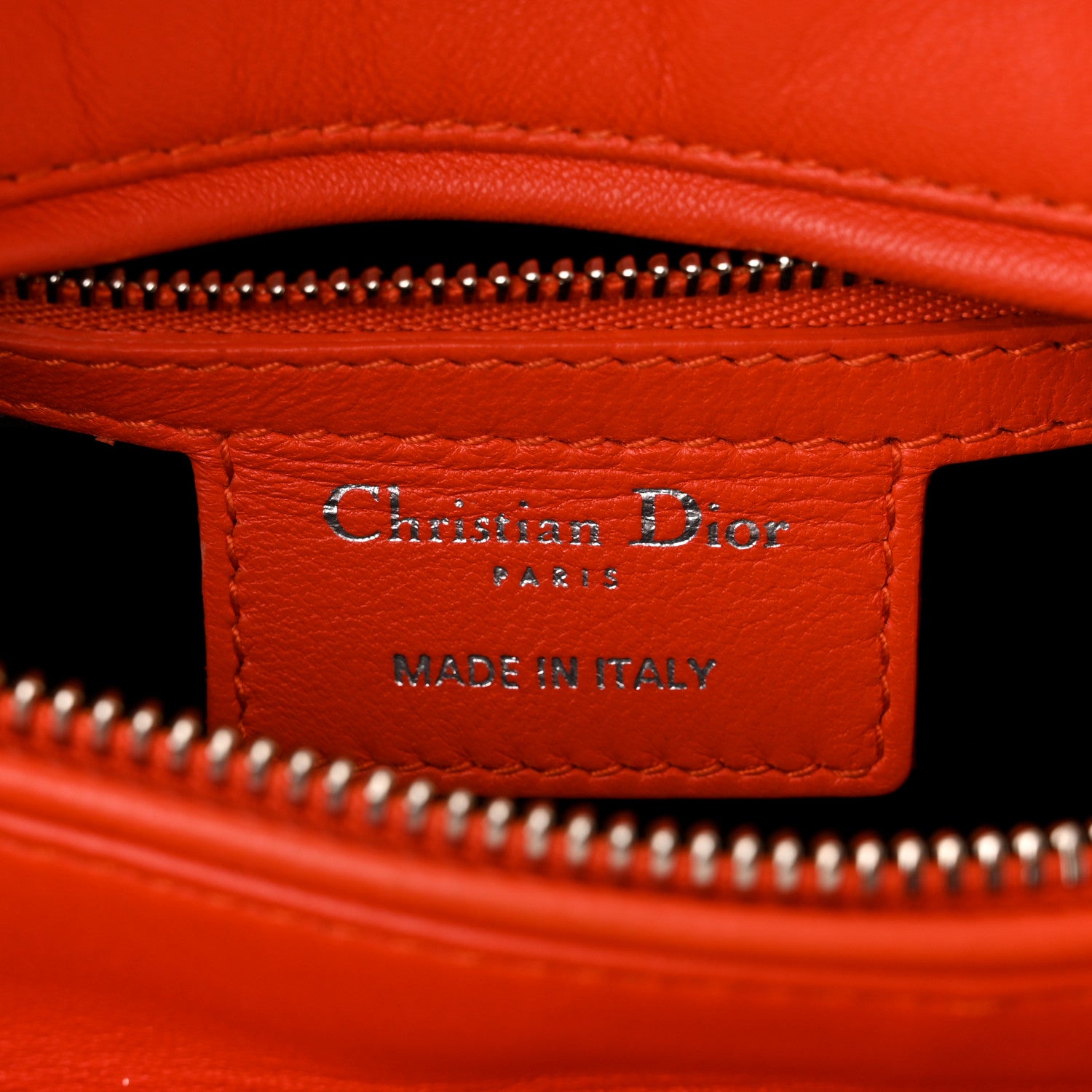 Christian Dior Lambskin Cannage Medium Lady Dior Orange 6 of 13