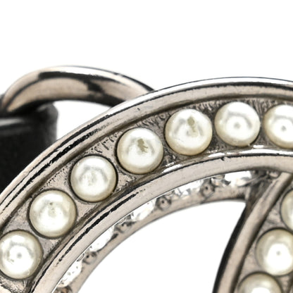 Chanel Calfskin Pearl Crystal CC Belt 90 36 Black 11 of 12