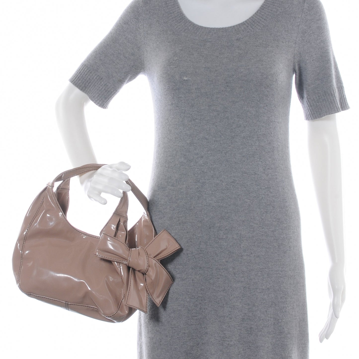 Patent Lacca Small Nuage Hobo Nude