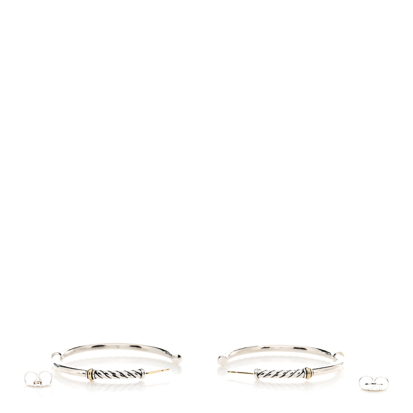 Sterling Silver 18K Yellow Gold Metro Hoop Earrings