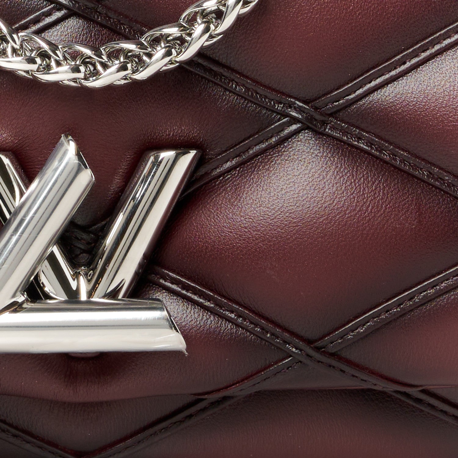 Louis Vuitton Lambskin Malletage GO-14 PM NM Bordeaux 9 of 12
