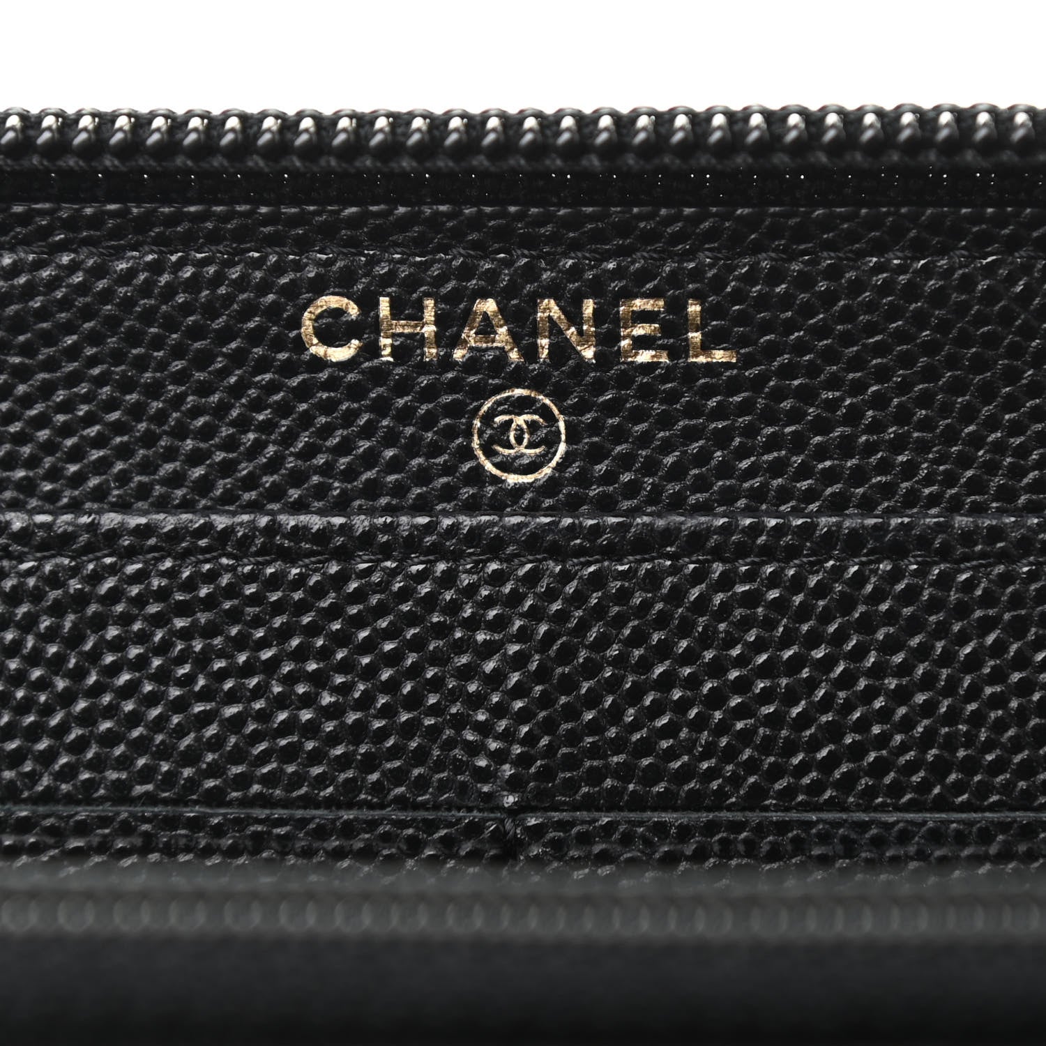 Chanel Caviar Timeless CC Large Stitched Gusset Zip Around Wallet Black 6 of 8