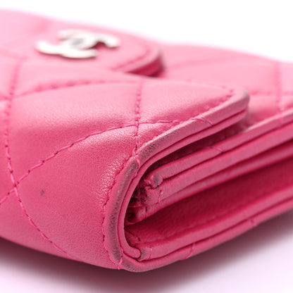 Chanel Lambskin Quilted Flap Card Holder Wallet Pink 14 of 14