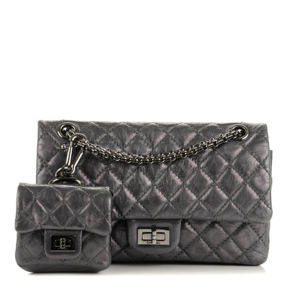 Chanel Metallic Aged Calfskin Quilted 2.55 Reissue 225 Flap Dark Silver 1 of 9