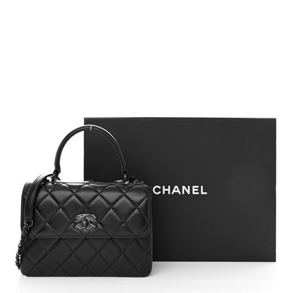 Chanel Lambskin Quilted Small Trendy CC Dual Handle Flap Bag So Black 12 of 12
