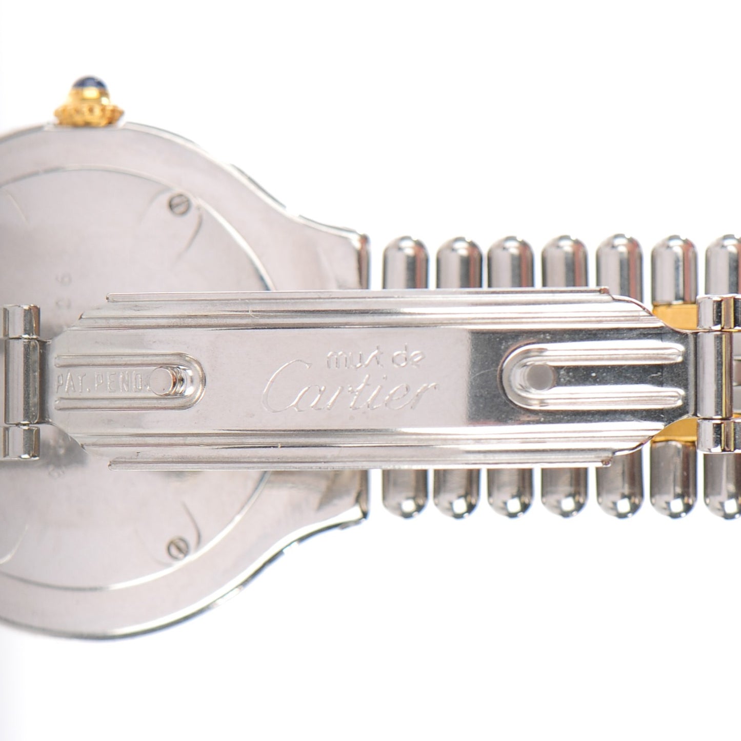 Stainless Steel 18K Yellow Gold 31mm Must De 21 Bullet Link Quartz Watch