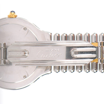 Cartier Stainless Steel 18K Yellow Gold 31mm Must De 21 Bullet Link Quartz Watch 7 of 8
