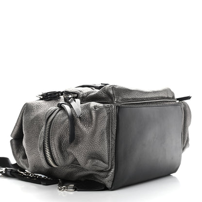 Burberry Metallic Deerskin Medium Rucksack Backpack Dark Grey 4 of 14