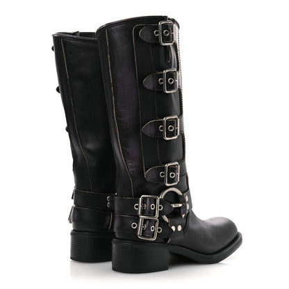 Miu Miu Calfskin Harness Boots 40 Black 5 of 13