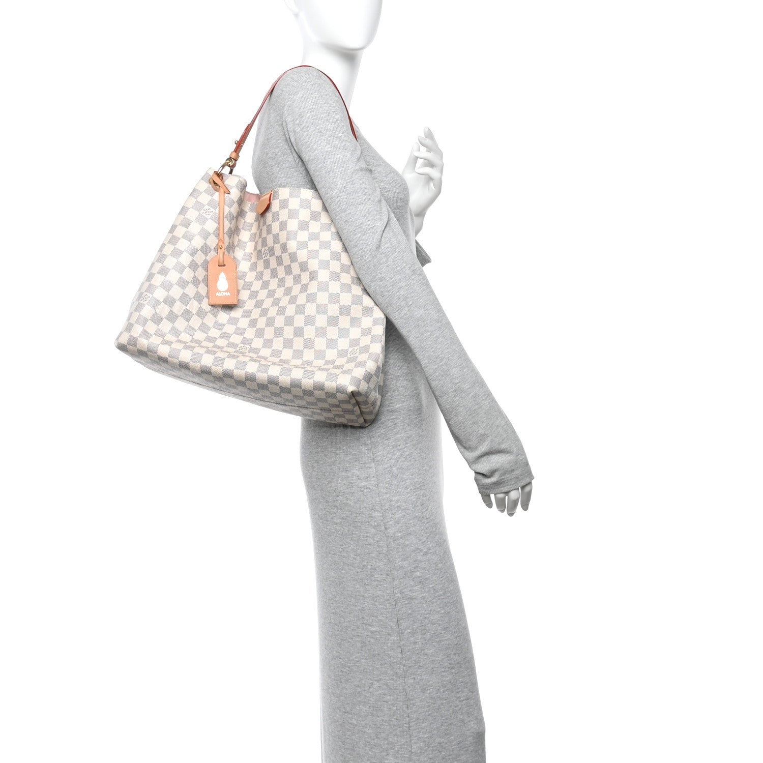 Louis Vuitton Damier Azur Graceful MM Rose Ballerine 2 of 15