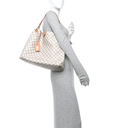 Louis Vuitton Damier Azur Graceful MM Rose Ballerine 2 of 15