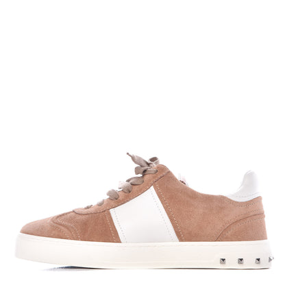 Valentino Garavani Suede Flycrew Sneakers 36.5 White Skin Sorbet 1 of 10