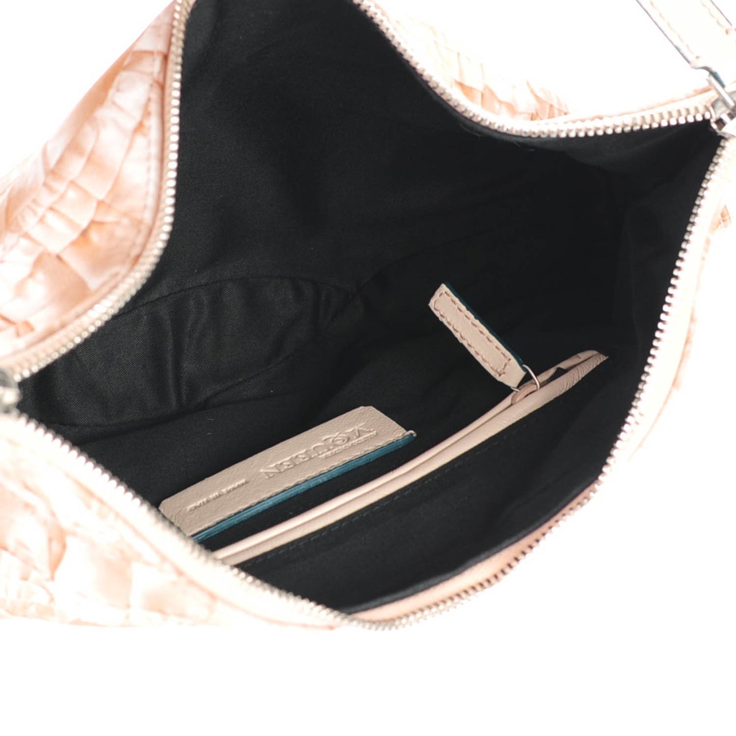 Silk Lace Ruffle Printed Small De Manta Clutch Blush