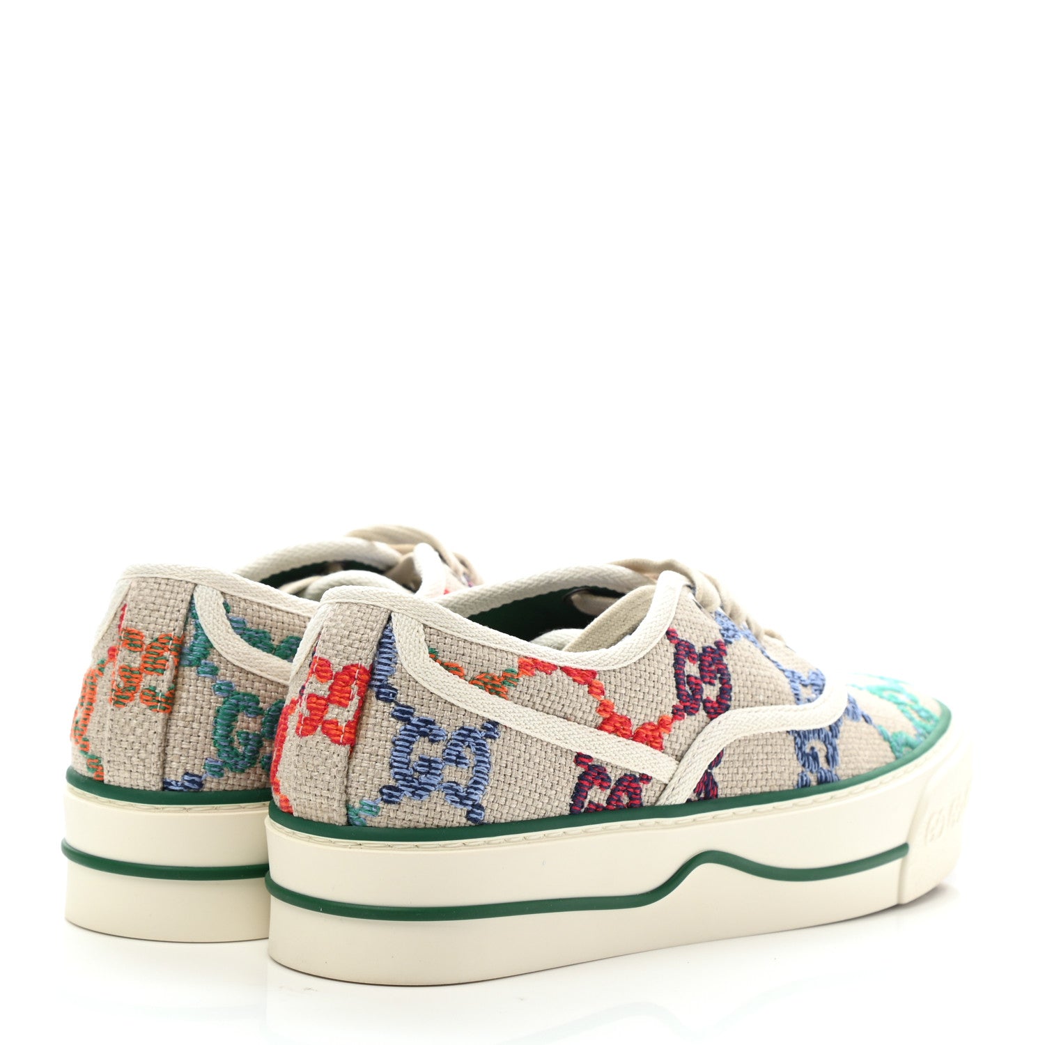 Gucci Linen Psychedelic Mini GG Monogram Womens 1977 Tennis Sneakers 36.5 Multicolor Mystic White 4 of 8