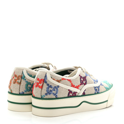 Gucci Linen Psychedelic Mini GG Monogram Womens 1977 Tennis Sneakers 36.5 Multicolor Mystic White 4 of 8