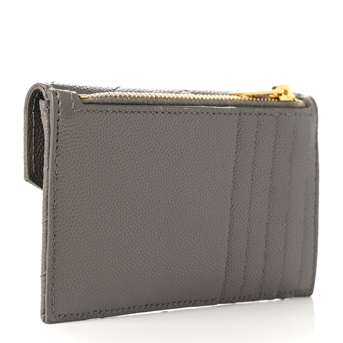 Grain De Poudre Matelasse Chevron Monogram Compact Wallet Fog