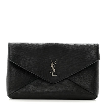 Saint Laurent Grained Lambskin Small Cassandre Envelope Pouch Black 1 of 8