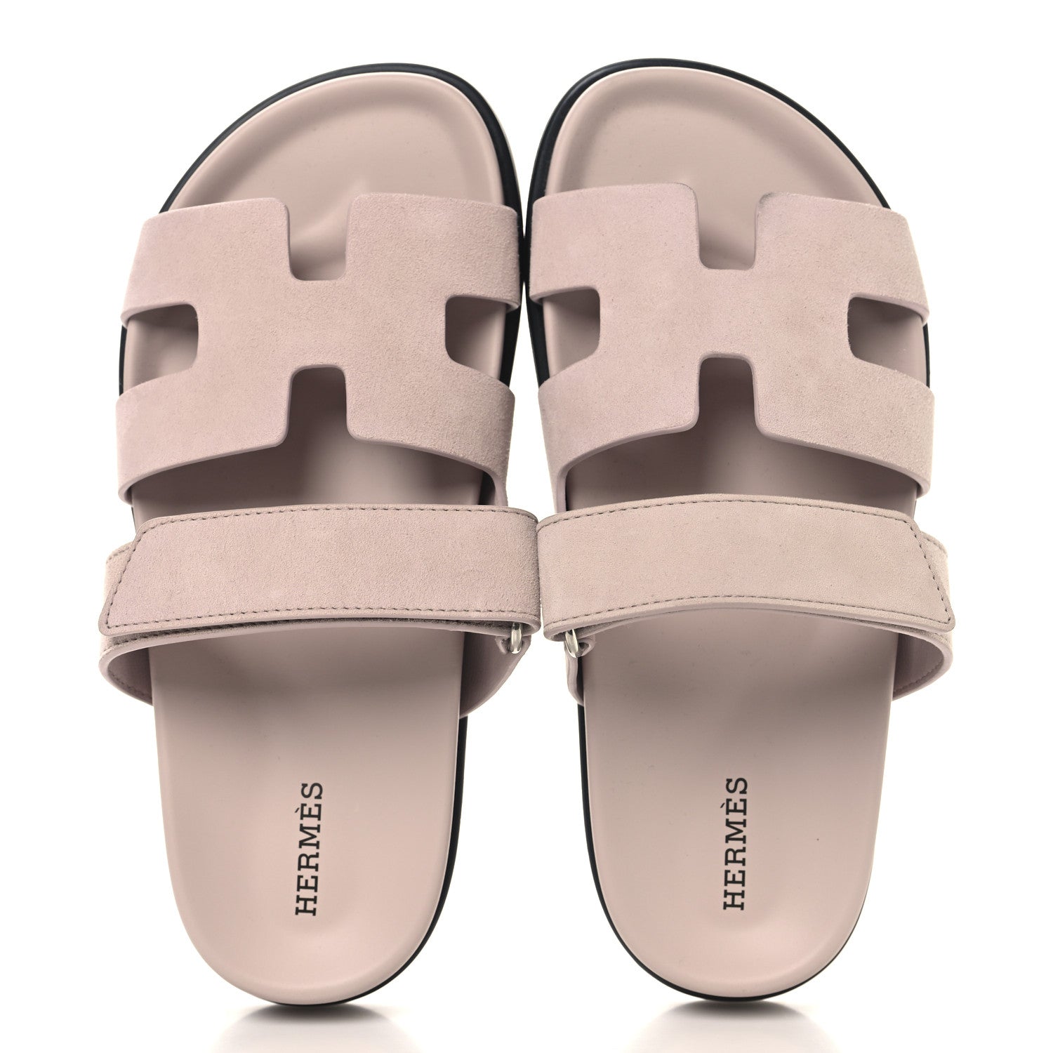 Hermes Suede Goatskin Womens Chypre Sandals 36 Rose Porcelaine 2 of 9