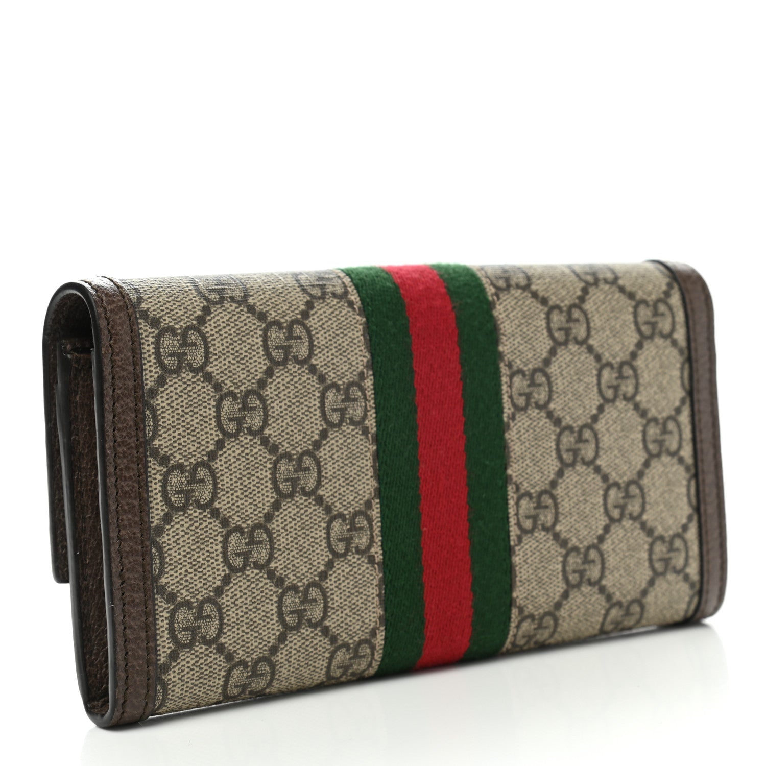 Gucci GG Supreme Monogram Web Ophidia Continental Wallet Brown 3 of 8