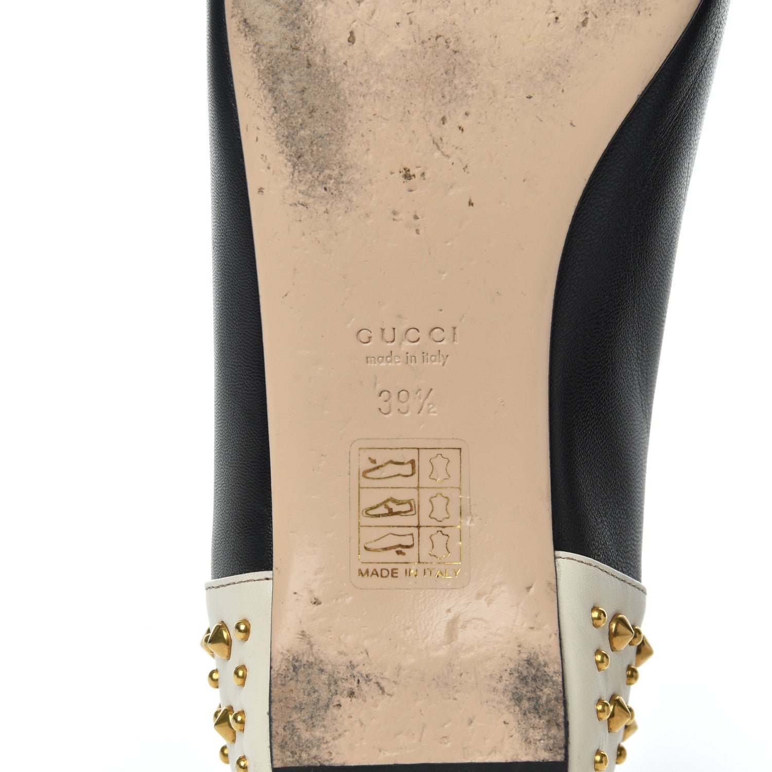 Gucci Calfskin Studded Lexi Ballerina Flats 39.5 Black 7 of 19