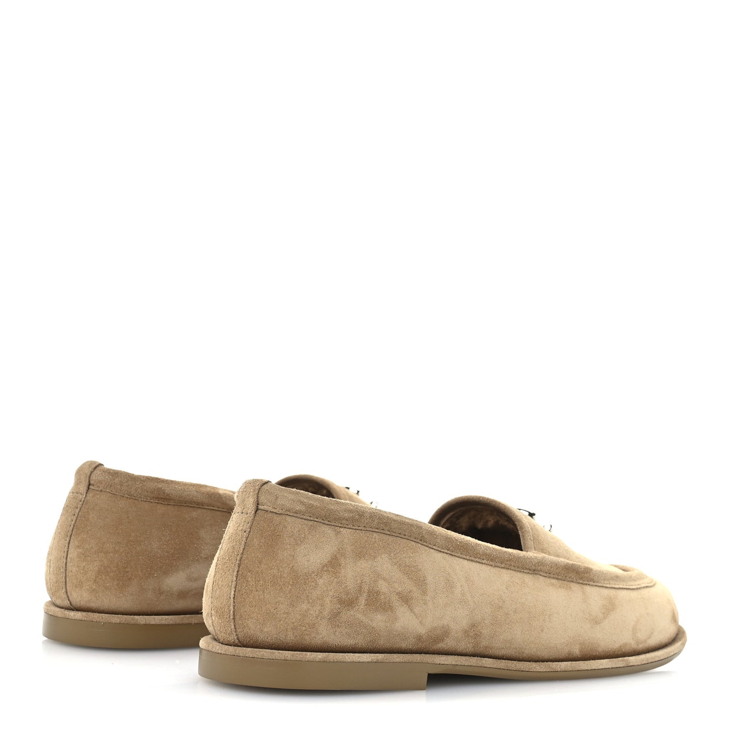 Suede Calfskin CC Loafers 41 Dark Beige