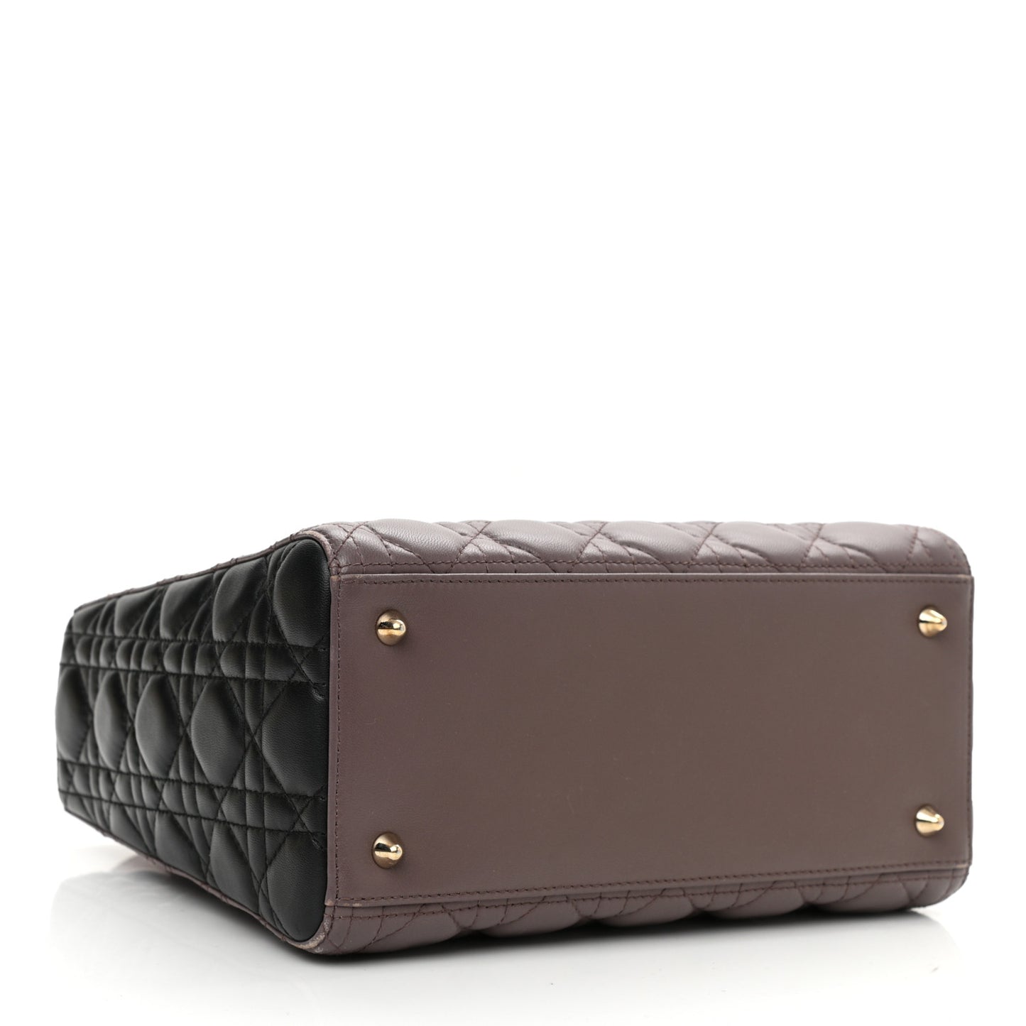 Lambskin Cannage Medium Tri-Color Lady Dior Brown