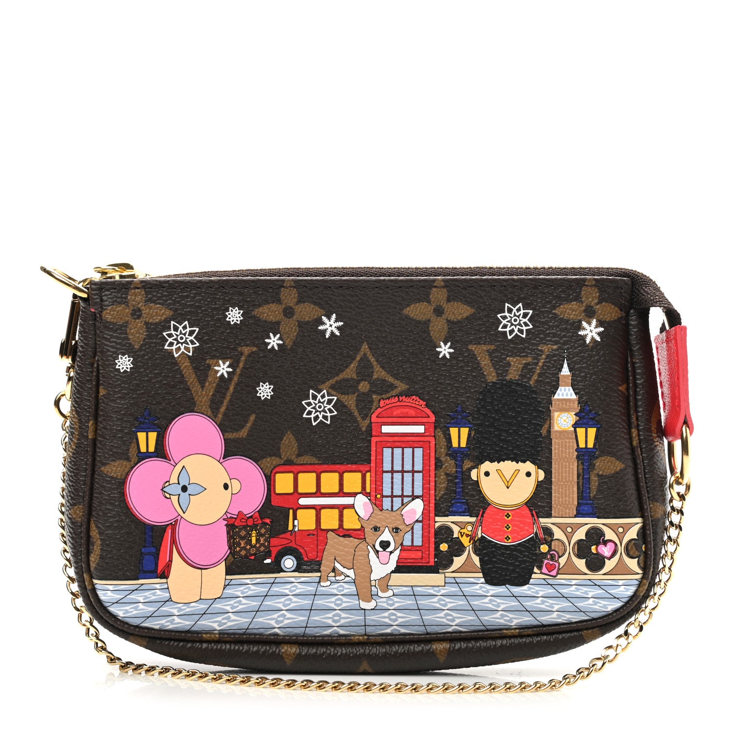 Louis Vuitton Monogram 2021 Christmas Animation London Mini Pochette Accessories Red 1 of 8